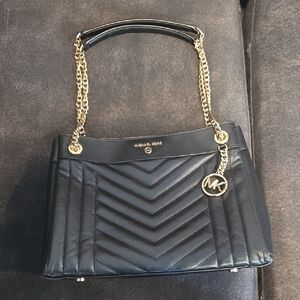 Michael Kors Black Quilted Susan Shoulder Bag